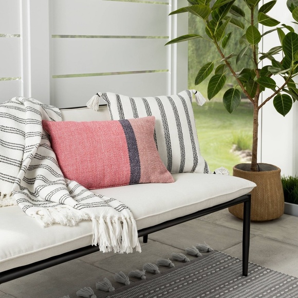 Hearth & Hand Color blocked oblong Pillow Rose - Picture 4 of 5